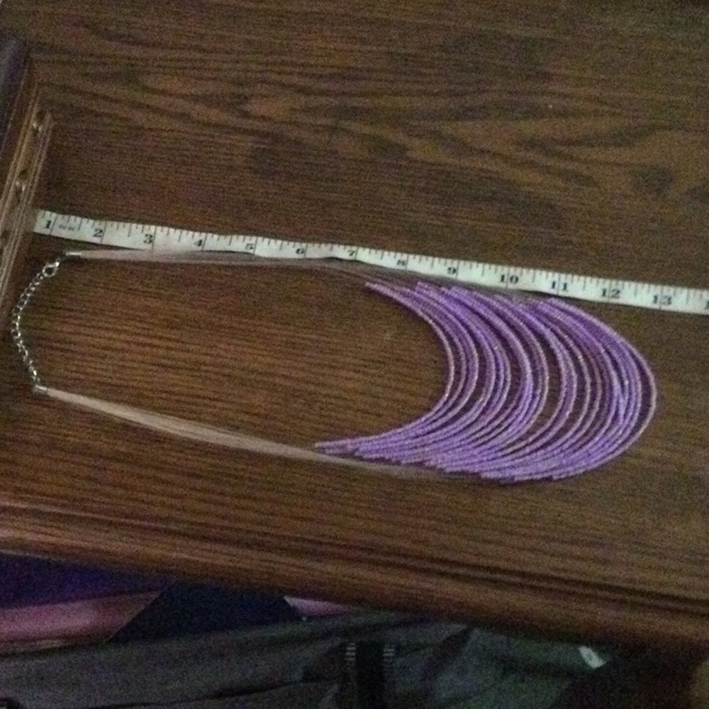 Beaded purple necklace - Picture 4 of 4